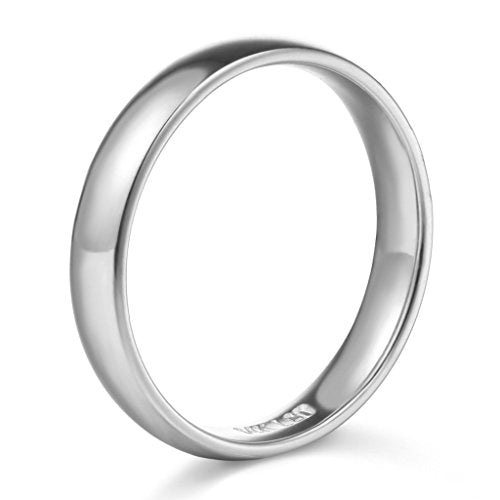 14k White Gold 5mm Plain Wedding Band - Size 7