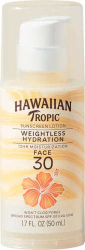 Hawaiian Tropic Weightless Hydration SPF 30 Face Sunscreen, 1.7 Fl Oz