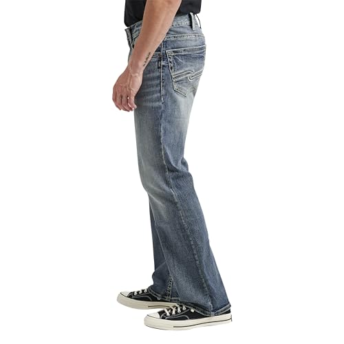 Silver Jeans Co. Men's Craig Classic Fit Bootcut Jeans, Medium Indigo LDS260, 38W x 32L
