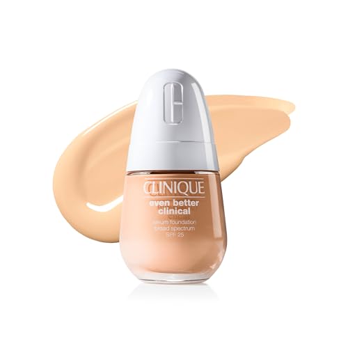 Clinique Even Better Clinical Serum Liquid Foundation SPF 25 With Vitamin C, Salicylic Acid + Hyaluronic Acid For Combination to Oily Skin Types | Full Coverage + Matte Finish, Cream Whip, 1 Fl Oz