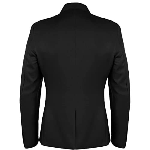 Mens Fashion Suit Jacket Slim Fit Blazers Stage Dress Jackets Black