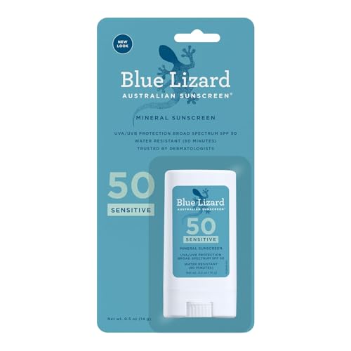 Blue Lizard Spf#50+ Sensitive Stick Australian Sunscreen 0.5 Ounce (Pack of 3)