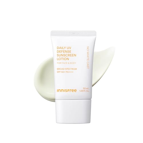 innisfree Daily UV Defense Sunscreen SPF 50+ PA++++, Korean Face & Body Sunscreen, Invisible Finish, Broad Spectrum, No White Cast, Lightweight, Hydrating, Available in Gift Sets & Jumbo