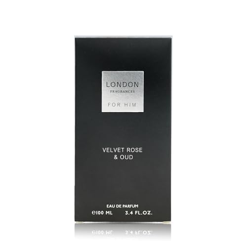 Fine Perfumery London Fragrances - Velvet Rose and Oud - Bergamot, Patchouli, Sandalwood Cologne for Men - Long Lasting Perfume for Men - 3.4 oz