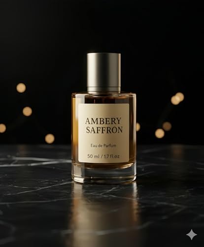 Ambery Saffron Eau de Parfum for Unisex, Long-Lasting Vegan Perfume, 1.7Oz