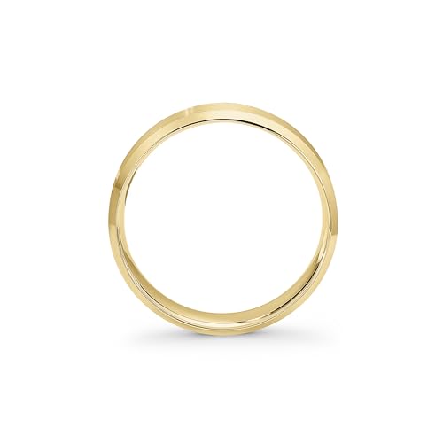 Oxford Ivy Wedding Band Solid 10K Yellow Gold 6mm Beveled Ring, Size 10.5