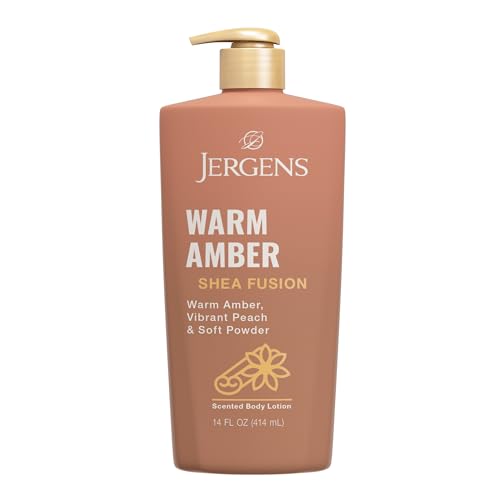 Jergens Shea Fusion Body Lotion, Warm Amber Scented, Dry Skin, 14 fl oz
