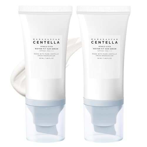 2PCS Centella Sunscreen SPF 50, 50ML Daily UV Defense Sunscreen Face Serum