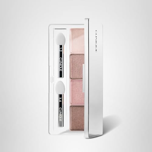 Clinique All About Shadow Eye Shadow Quad | Long Lasting, Crease + Fade Resistant + Safe For Sensitive Eyes, Pink Chocolate, 0.11 Ounce