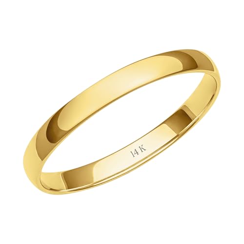 Brilliant Expressions Women's 2MM Solid Gold Rings – Classic, Lightweight 14K Yellow Gold Jewelry; Durable Plain Wedding Band for Women; Comfortable, Well-Polished Womens Wedding Bands, Size 5