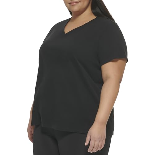 Calvin Klein Performance Women's Plus Size Soft Everyday Short Sleeve T-Shirt, Black