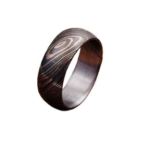 KE-225-AT Damascus Steel Ring Custom and Handmade Damascus Ring Damascus Steel Engagement Ring Anniversary Ring Wedding Band Fathers Day Ring Damascus Steel Ring Wedding Band Rings for Men (10.75)