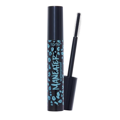 tarte maneater waterproof mascara – Extreme Curl, Instant Volume & Length, 16HR Ultra-Creamy Longwear Eye Makeup, Cruelty-Free, full size, black