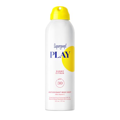 Supergoop! PLAY SPF 30 Antioxidant Body Mist w/Vitamin C - 6 fl oz - Broad Spectrum Sunscreen Spray - Great for Active Days - Sunny Citrus