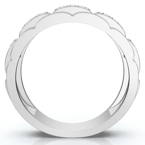 P3 POMPEII3 Pompeii VS .54Ct Mens Natural Diamond Wedding Ring 14k White Gold Anniversary Band - Size 10