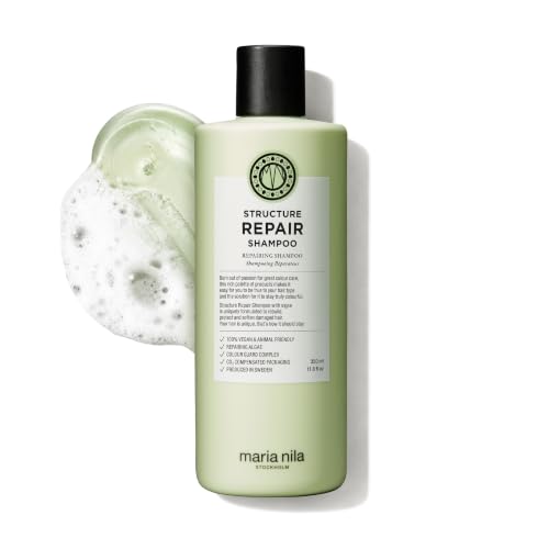 Maria Nila Structure Repair, Strengthening & Nourishing Shampoo For Damaged & Chemically Treated Hair, Algae Extract Rebuilds, Revitalizes & Repairs Hair, 100% Vegan & Sulfate/Paraben free, 11.8 Fl Oz
