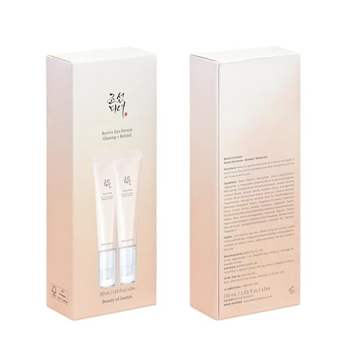 Beauty of Joseon Revive Eye Serum with Retinal Niacinamide Peptide for Face Under Eyes Wrinkles Dark Circles Moisturizer Cream Korean Skincare 30ml, 1.01 fl.oz * 2pack