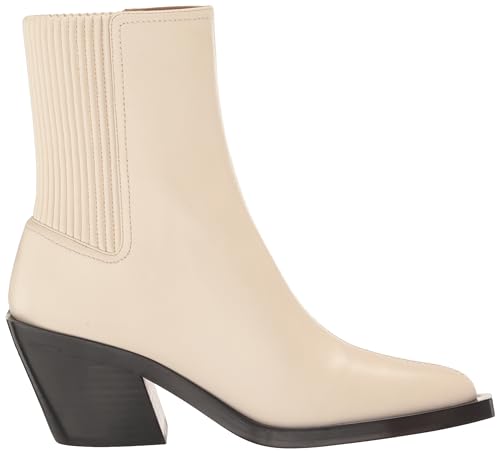 Coach Women's Prestyn Leather Bootie Western Boot, Chalk, 8
