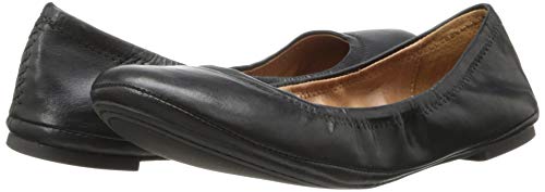 Lucky Brand Women's Emmie Ballet Flat, Black/Leather, 7.5 M US