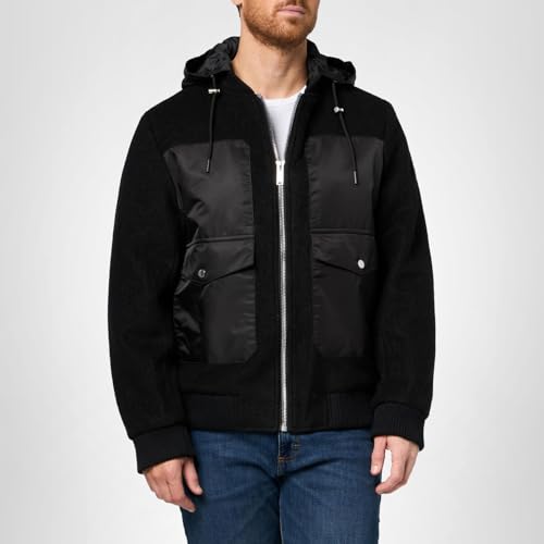 KARL LAGERFELD Paris Men's Outerwear Wool, Black, XX-Large