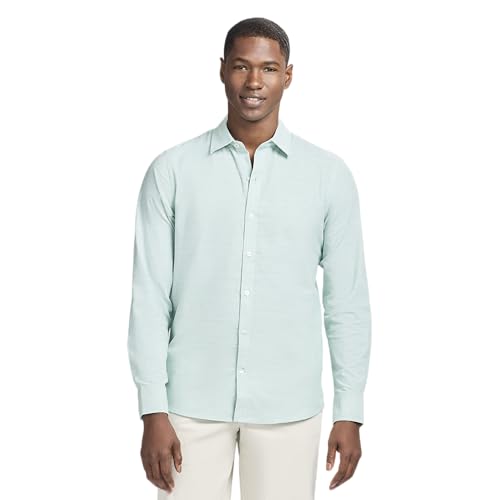 Izod Men's Luxury Classics Long Sleeve Button Down Shirt, Wasabi, X-Large