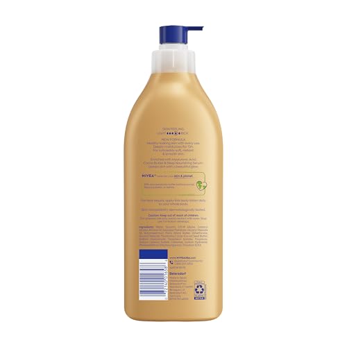 NIVEA Cocoa Butter Body Lotion for Dry Skin with Hyaluronic Acid, 16.9 Oz