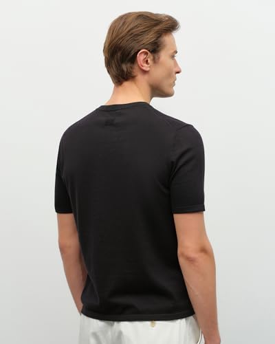 KVSS Men's T-Shirts Pima Supima Cotton & Cashmere Lightweight Breathable Knit T Shirt Short Sleeve Round Neck Luxury T-Shirt