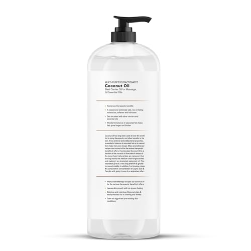 Majestic Pure Fractionated Coconut Oil, 100% Pure Body Oil - 16 Fl Oz