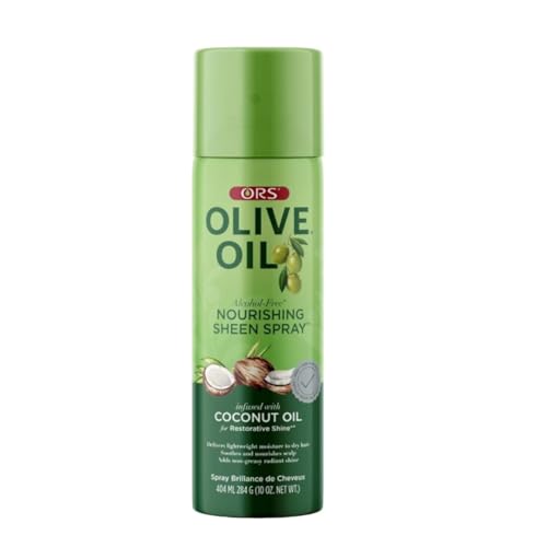 ORS Olive Oil Nourishing Sheen Spray infused with Coconut Oil 10 Ounces (Pack of 4)