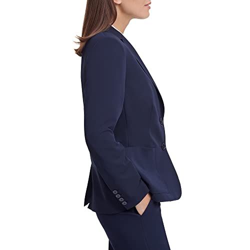Tommy Hilfiger Women's Work Jacket One Button Blazer Jackets, Midnight, 8