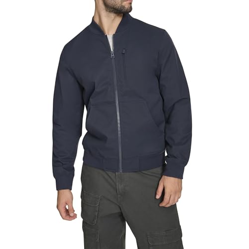 Levi's Men's Rib Knit Bomber With Chest Zip Pocket, Navy, Medium