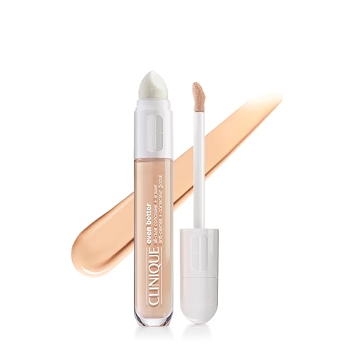 Clinique Even Better All-Over Full Coverage Concealer + Eraser Makeup Makeup For Dark Circles | With Hyaluronic Acid + Caffeine | Hydrating, Brightening + Depuffing, Alabaster, 0.2 Fl Oz