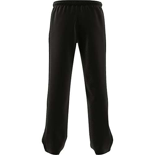adidas Men's Essentials Warm-up Open Hem 3-stripes Tracksuit Bottoms, Black/Black, Large