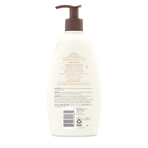 Aveeno Tone + Texture Renewing Body Lotion, Fragrance-Free, 18 fl. oz