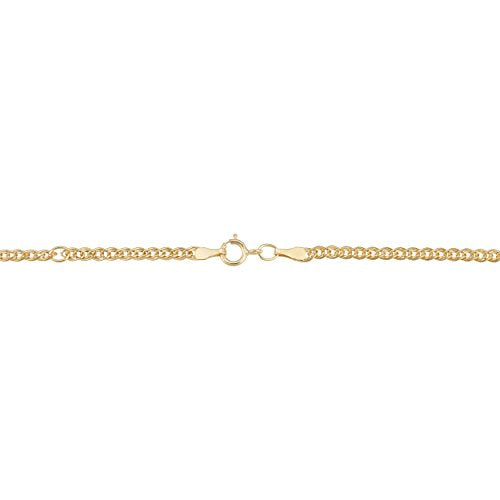Womens Elegant Link Chain - 10k Yellow Gold Anklet Adjustable 9-10 in
