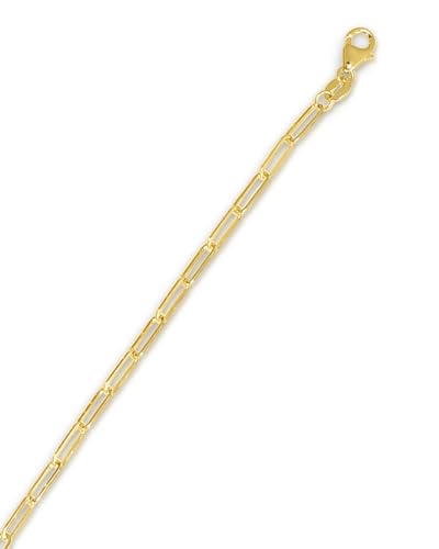 Floreo 14k Yellow Gold 2.5mm Solid Paperclip Link Chain Necklace 18 Inch