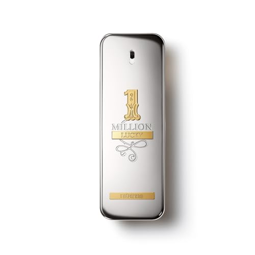 Rabanne 1 Million Lucky Eau de Toilette - Long Lasting Woody Aromatic Fragrance for Men with Hazelnut, Plum & Cedarwood - Men's Designer Perfume Spray, 3.4 oz