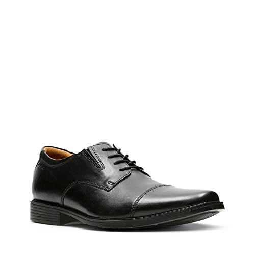 Clarks Men's Tilden Cap Oxford Shoe,Black Leather,11 M US