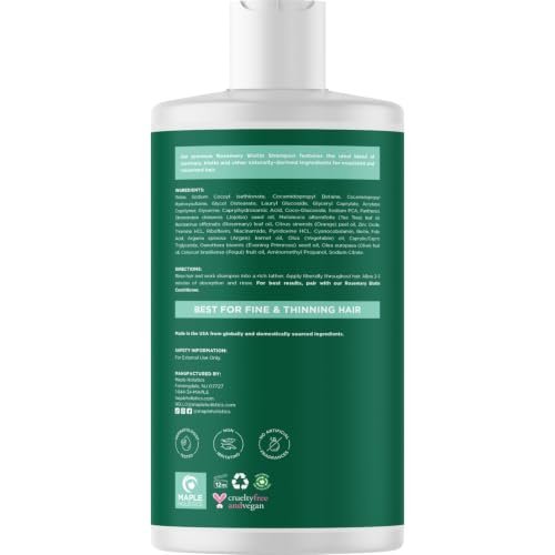 Volumizing Biotin and Rosemary Shampoo - Vegan Rosemary Biotin Shampoo for Thinning Hair for Women and Men with Nourishing B Vitamins & Tea Tree Oil - Paraben Silicone & Sulfate Free (16 Fl Oz)