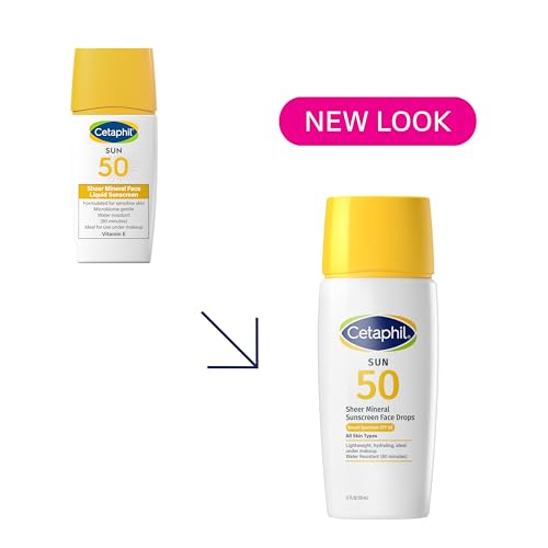 Cetaphil Sheer Mineral Face Sunscreen, SPF 50, Zinc Oxide, 1.7 Fl Oz
