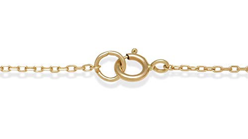 Belacqua White Cultured Freshwater Pearl Station Tin Cup Necklace in 10K Yellow Gold, Size 6MM-7MM, 18" Dainty Cable Chain, Real Pearl Jewelry for Women, Gift Box Included