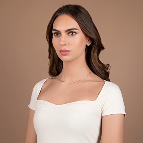 PORI JEWELERS 10K Solid Gold 2.0MM Diamond Cut Mirror Chain Necklace -Unisex Sizes 14"-30" (Yellow, 16)