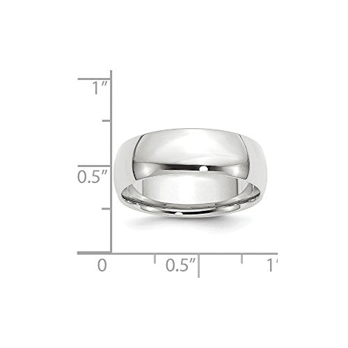 14k White Gold 7mm Comfort Fit Men's Plain Classic Wedding Band Ring Size 14