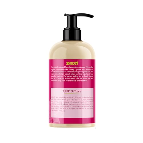 Mielle Organics Honey & Ginger Hair Gel - Styling Gel for Enhanced Curl Definition and Frizz Reduction - Enriched with Aloe & Babassu Oil to Nourish Dry, Curly or Frizzy Hair (13 Fl Oz)