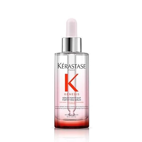 Kerastase Genesis Hair Serum - Prevents Hair Fall from Brushing, Strengthens Weak Hair, Enriched with Ginger & Caffeine, 97% Less Breakage, 3.04 Fl Oz