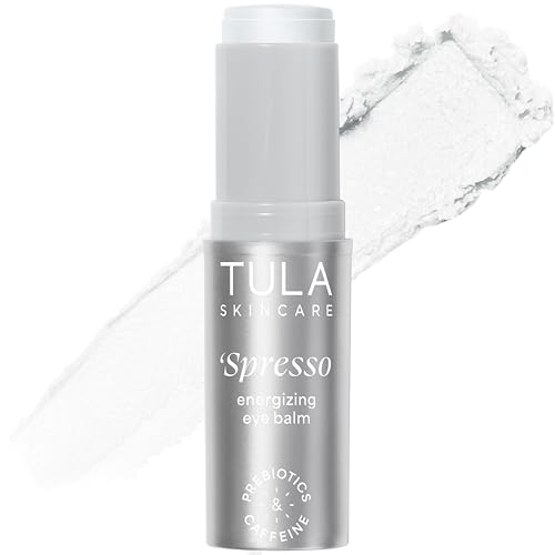 TULA Skin Care Spresso Energizing Eye Balm, Iced - Energizing & Hydrating Caffeine Under Eye Treatment for Dark Circles, Portable and Perfect to Use On-the-go, 0.35 oz.
