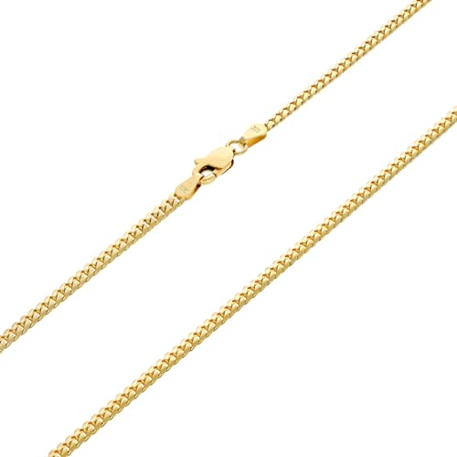 Nuragold 10k Real Yellow Gold Miami Cuban Link 2.7mm Solid Chain Necklace - 20"