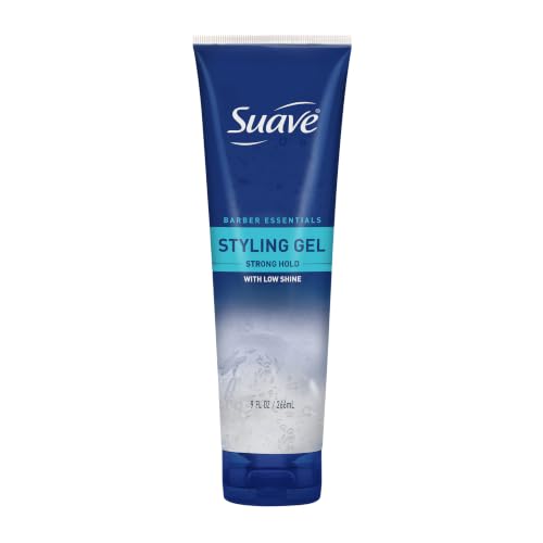 Suave Men Barber Essentials Hair Gel, Strong Hold & Low Shine, 9 oz