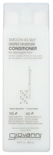 GIOVANNI Smooth As Silk Deeper Moisture Conditioner, Calms Frizz, 8.5 fl oz