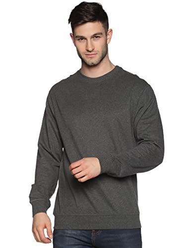 Klizzer Luxury Sweat Shirts, Men - Ultra Soft Men’s Fleece Pullover - 100% Cotton Sweatshirts - Warm Heavy Weight Regular Fit - Plain Crewneck Top for Adults (Charcoal, L)
